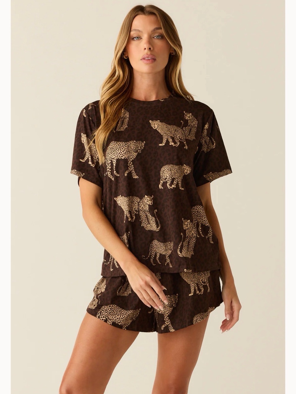 Mason Grey Taylor Cloud Jersey PJ Set in Savanna